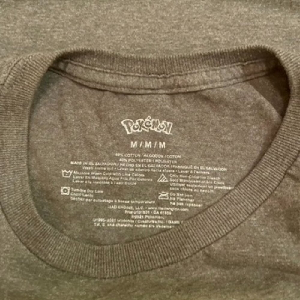 Pokemon Pikachu Action Panel Gray Graphic T-Shirt Mens Size Medium - Picture 3 of 3
